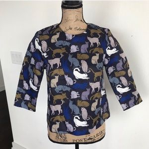 Cat Print Structured Top—> as seen on Black-ish!!